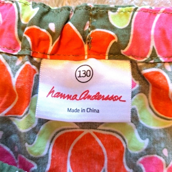 Hanna Andersson Tulip Floral Print Tie Shoulder Dress Size 130/8 - Picture 4 of 5